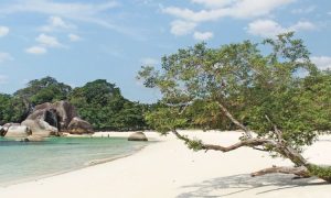 Pantai Laskar Pelangi, Pesona Pantai Pasir Putih & Bebatuan Eksotis di Belitung